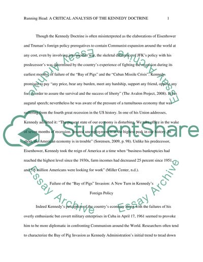 The Kennedy Doctrine 1961-1963