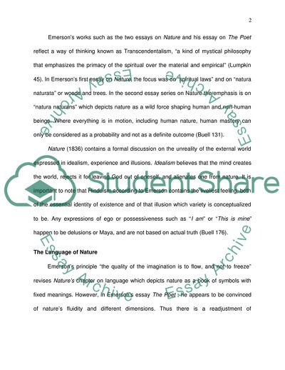 Ralph Waldo Emerson and His Essays on Nature