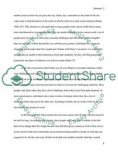 Relevance of Dantes Inferno in the Current World