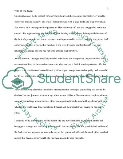 Psychology: A Person-Centred Counselling Case