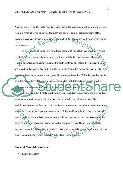 Wrongful Convictions - Death Penalty and Innocence