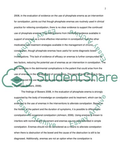 ENEMA in Relieving Constipation