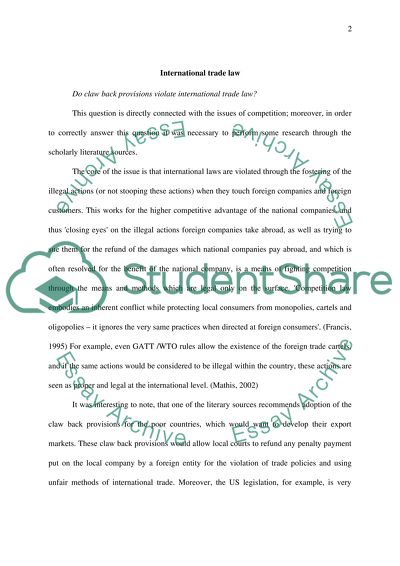 International Trade Laws