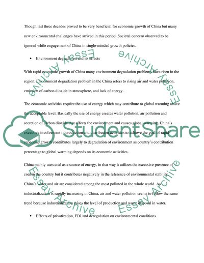 Environmental Degradation in China