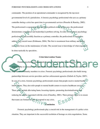 Forensic Psychologists and Crisis Situations