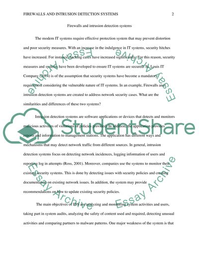 Firewalls and Intrusion Detection Systems