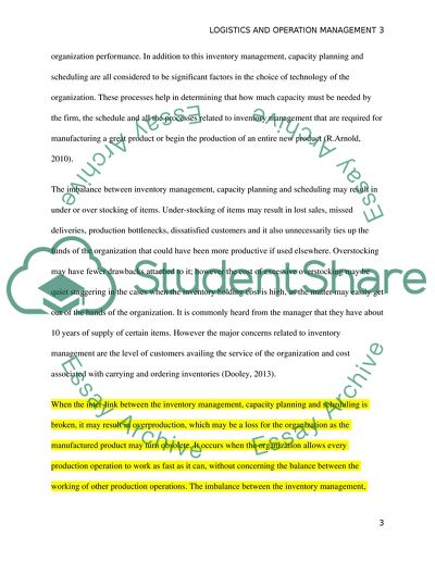 Logistics and operation managment