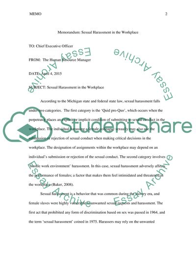 Sexual Harassment in the Workplace