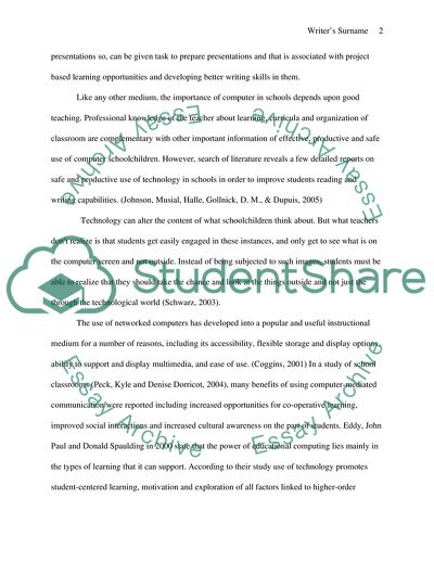 Technology As The Primary Tool In Elementary Classrooms