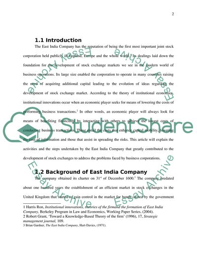 The East India Companies and the Development of Stock Exchanges