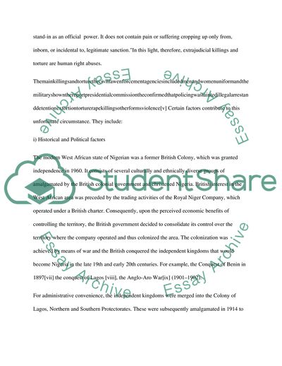 Extra Judicial Killing and Torture in Nigeria