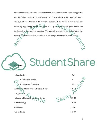 Homecoming of Chinese Students