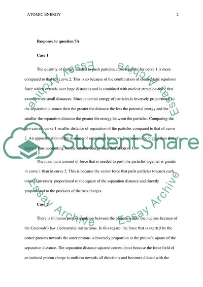 Atomic Energy Exercises