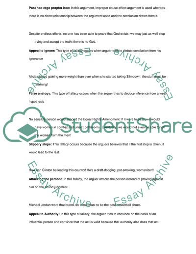 Fallacies, Assumptions and Arguments