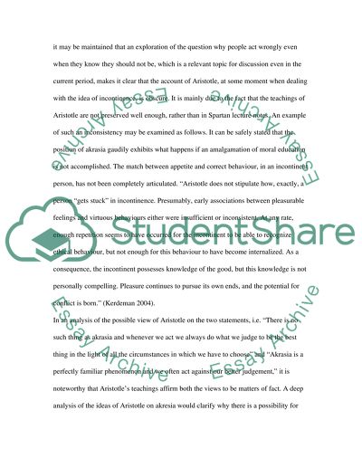 Aristotle on Akrasia