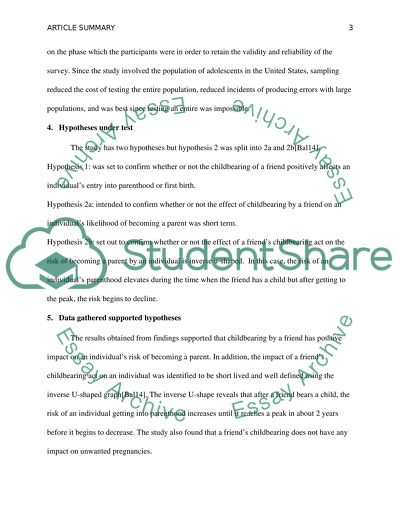 Article Review: Does Fertility Behavior Spread Among Friends by Nicolette Balbo and Nicola Barban