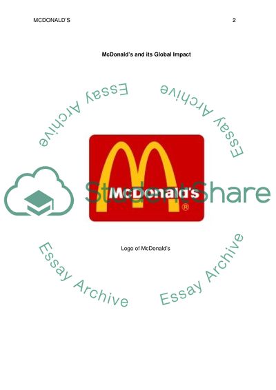 McDonalds and Its Global Impact
