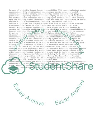 The Concept of Leadership in the media