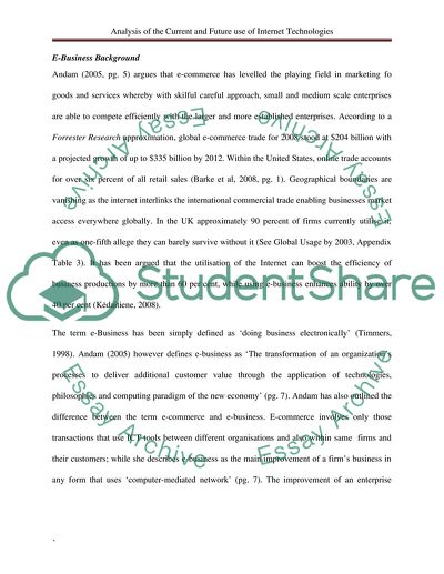 Current and Future Use of Internet Technologies