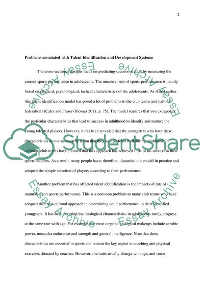 Talent Identification and Development Systems in Youth Sports