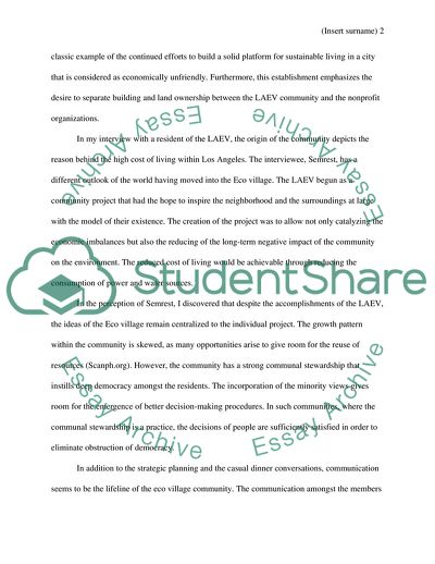 The Los Angeles Eco Village