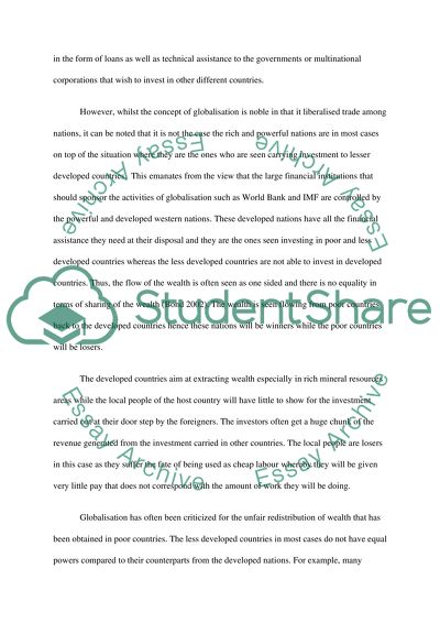 Why does globalisation generate winners and losers