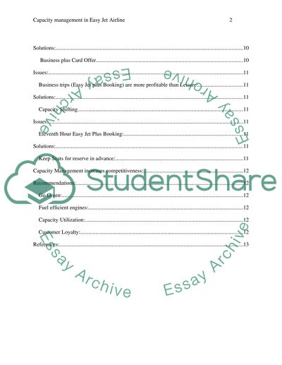 Capacity Management in Easy Jet Airline
