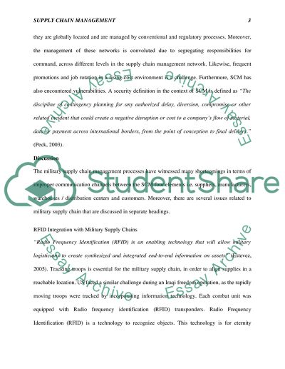 Supply Chain Management: Logistic Network