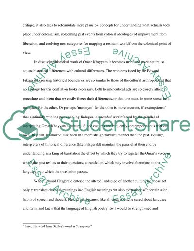 Fitzgeralds Translation of Omar Khayyam