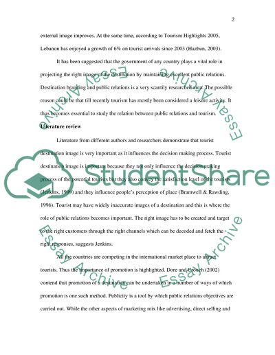 Public Relations and Tourism in Lebanon