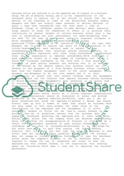 Role of Business Ethics in Organization