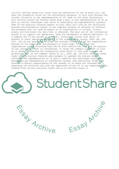 Critically analyse the challenges faced when developing and inplementing an information system