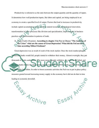 Macro economics short answers