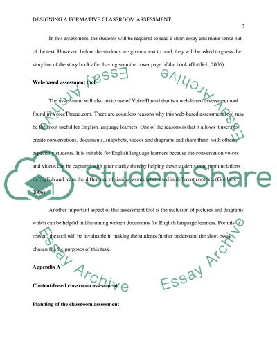Designing a Formative Classroom Assessment