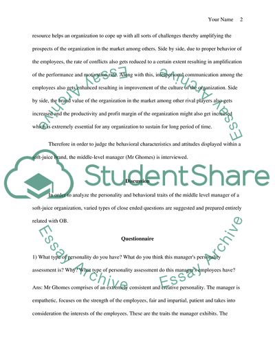 Organizational Behavior Concept