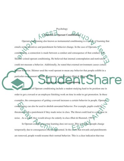 Operant Conditioning and Pre-Morbid State