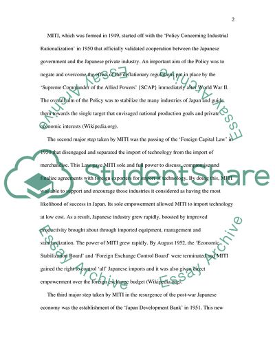 World War II and Ministry of International Trade and Industry
