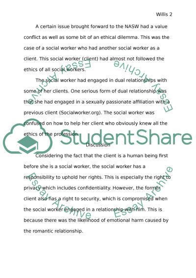 Code of Ethics of the National Association of Social Workers