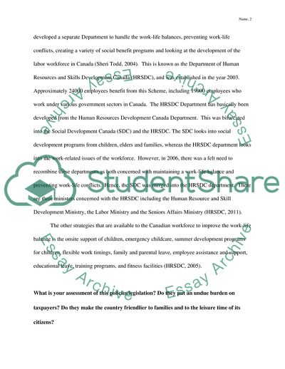 Work-life Policies of Canada