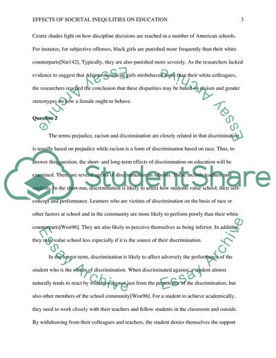 Effects of Societal Inequities on Education