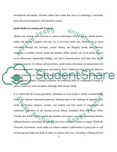 Social Media in Learning and Teaching