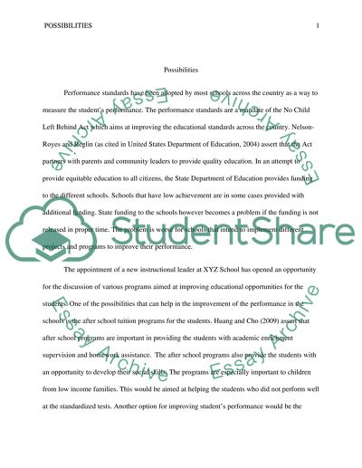 Possibilities: Research Paper