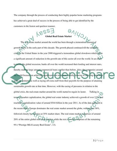 Strategy to Enter International Markets for Weichert Realtors