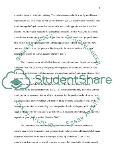 Small Business Use of Electronic Commerce