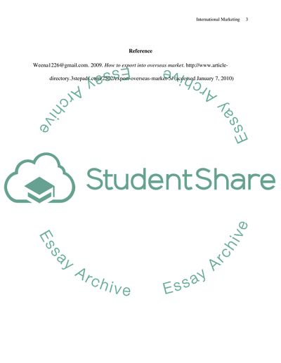 International Marketing w7