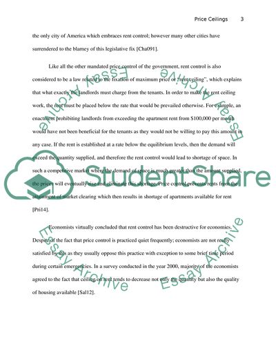 Price Ceilings on Rental Accommodation