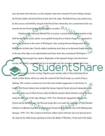 The differences between the battle of Waterloo and the Battle of the Somme