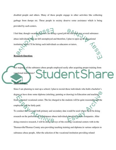 Vocational Rehabilitation has a good effect on job placement for substance abuse people
