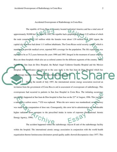 Accidental Overexposure of Radiotherapy in Costa Rica-Total Body Response to Radiation