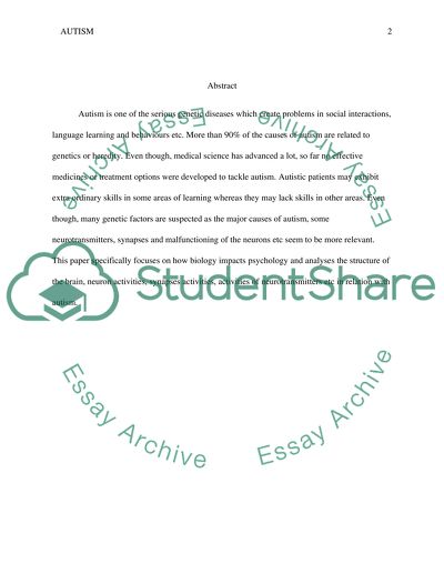 Autism as One of the Serious Genetic Diseases